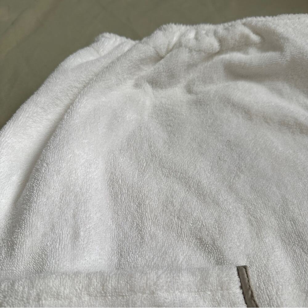 Boll & Branch S/M Organic Cotton White Terry Cloth Women's Towel Wrap Robe - Picture 2 of 8
